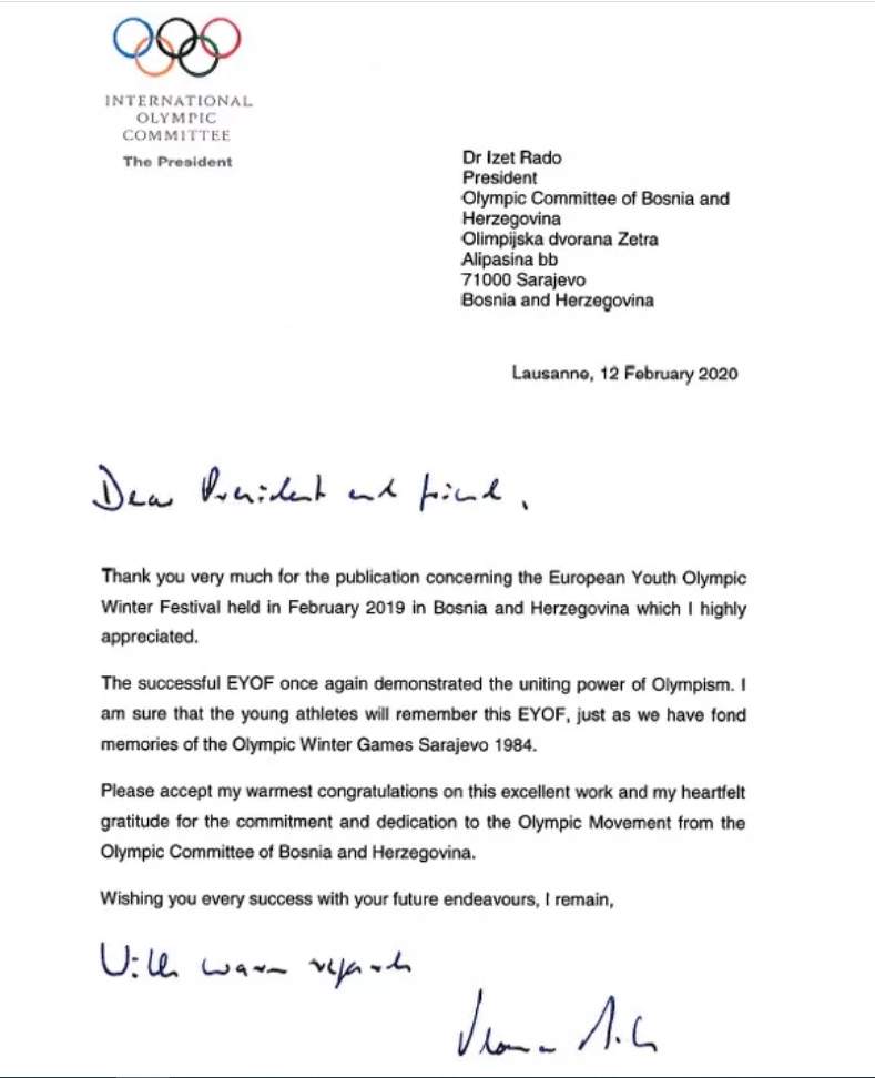2020-02-18 (2).jpg - Predsjednik MOK-a čestitao Izetu Rađi i OK BiH na odlično organizovanom EYOF-u